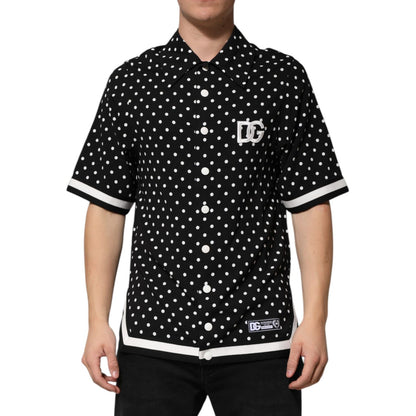 Dolce & Gabbana Black Polka Dot Short Sleeves Collared Polo T-shirt Dolce & Gabbana