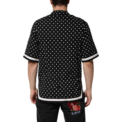 Dolce & Gabbana Black Polka Dot Short Sleeves Collared Polo T-shirt Dolce & Gabbana