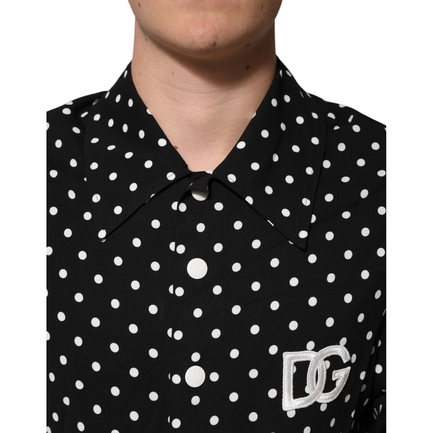 Dolce & Gabbana Black Polka Dot Short Sleeves Collared Polo T-shirt Dolce & Gabbana