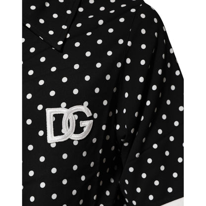 Dolce & Gabbana Black Polka Dot Short Sleeves Collared Polo T-shirt Dolce & Gabbana
