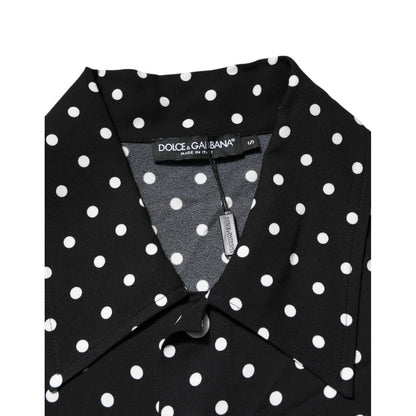 Dolce & Gabbana Black Polka Dot Short Sleeves Collared Polo T-shirt Dolce & Gabbana