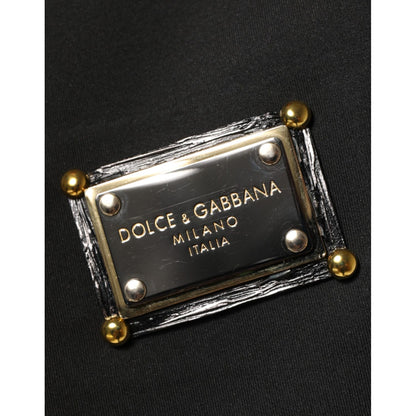 Dolce & Gabbana Black Polyester Logo Plaque Bomber Jacket Dolce & Gabbana