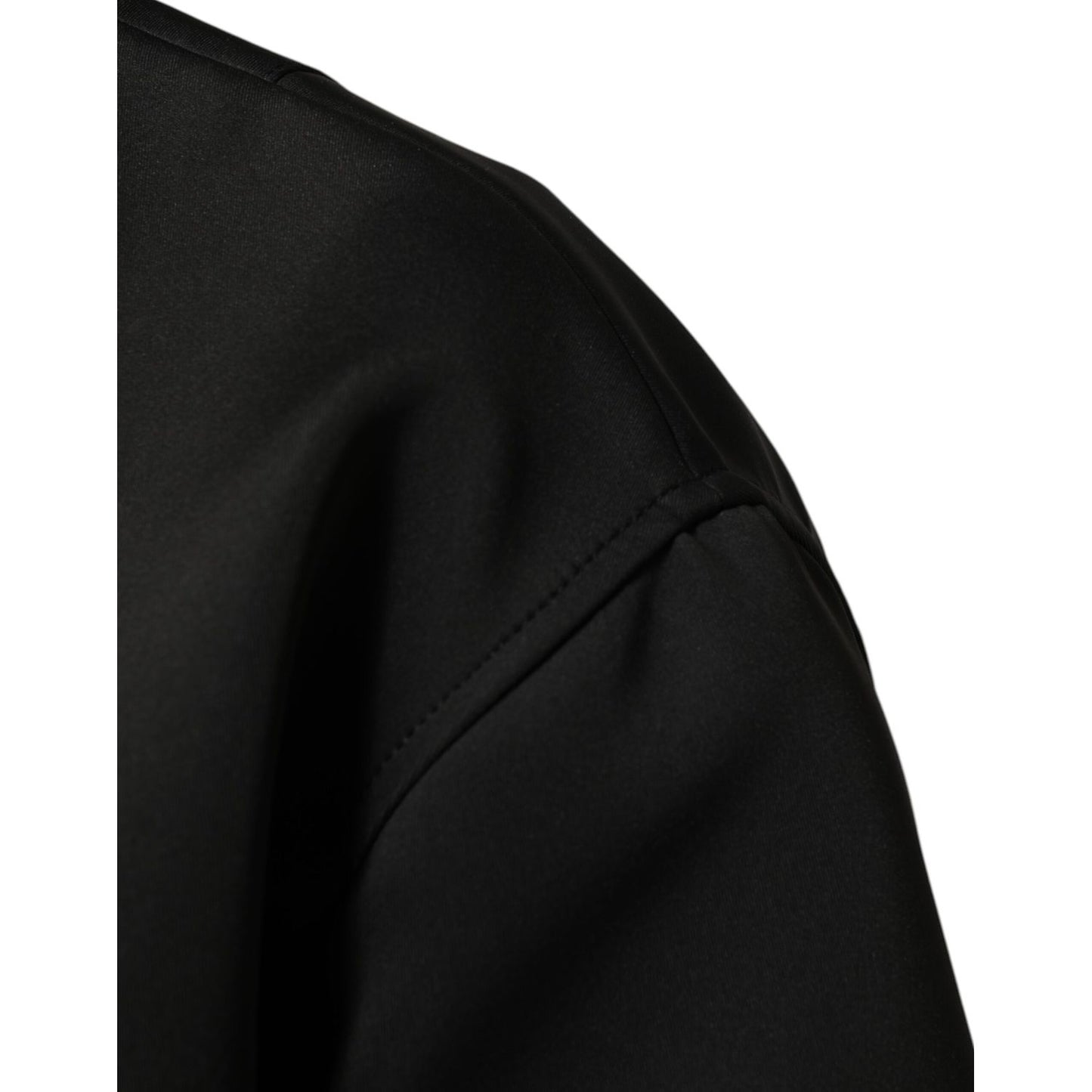 Dolce & Gabbana Black Polyester Logo Plaque Bomber Jacket Dolce & Gabbana