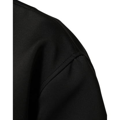 Dolce & Gabbana Black Polyester Logo Plaque Bomber Jacket Dolce & Gabbana