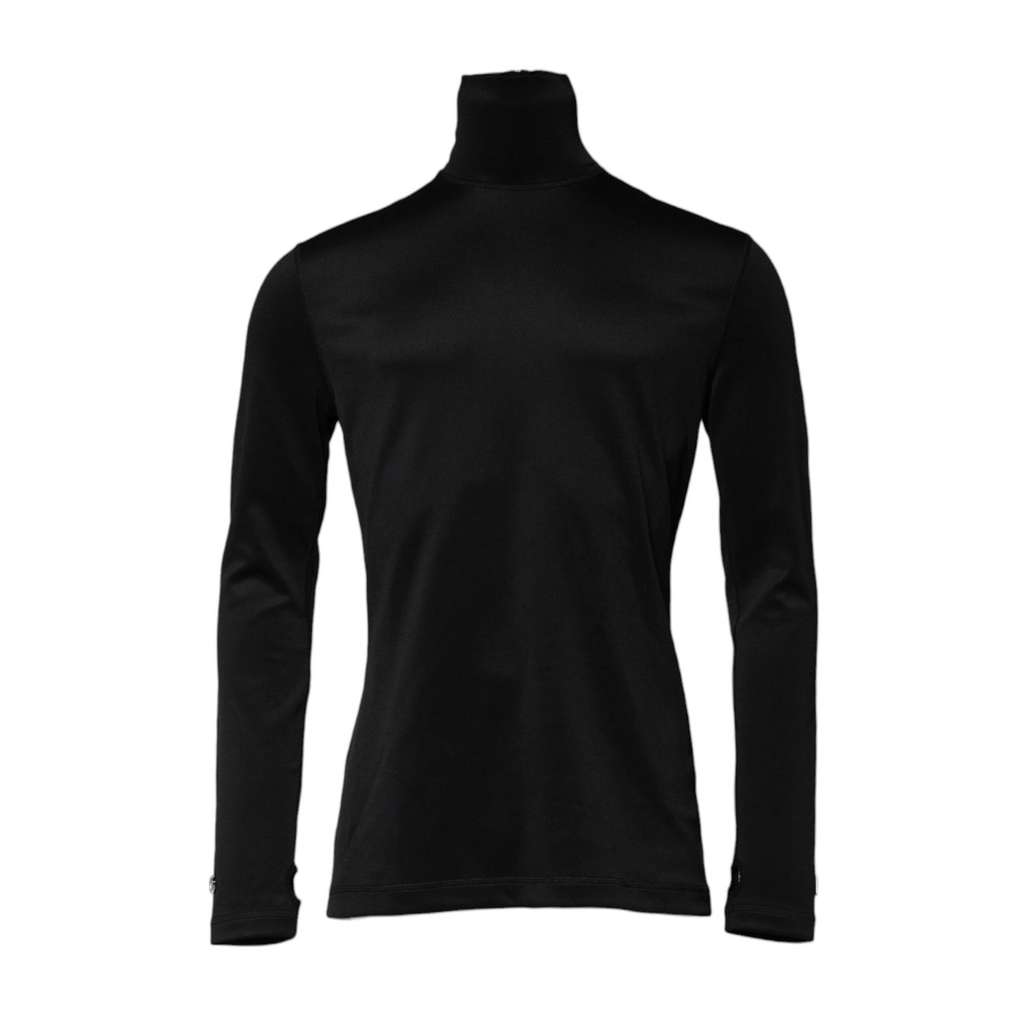 Dolce & Gabbana Black Polyester Turtleneck Pullover Sweater Dolce & Gabbana