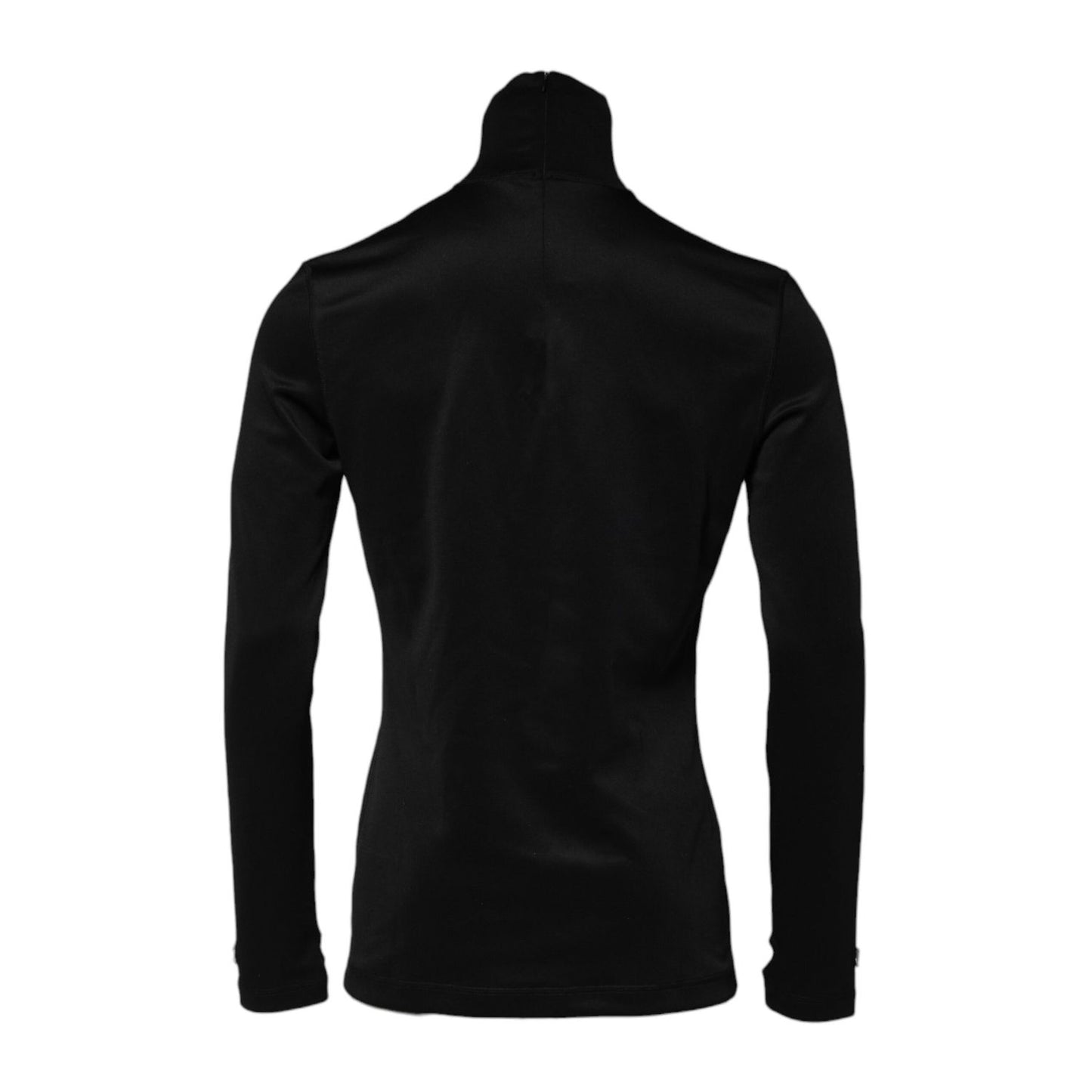 Dolce & Gabbana Black Polyester Turtleneck Pullover Sweater Dolce & Gabbana