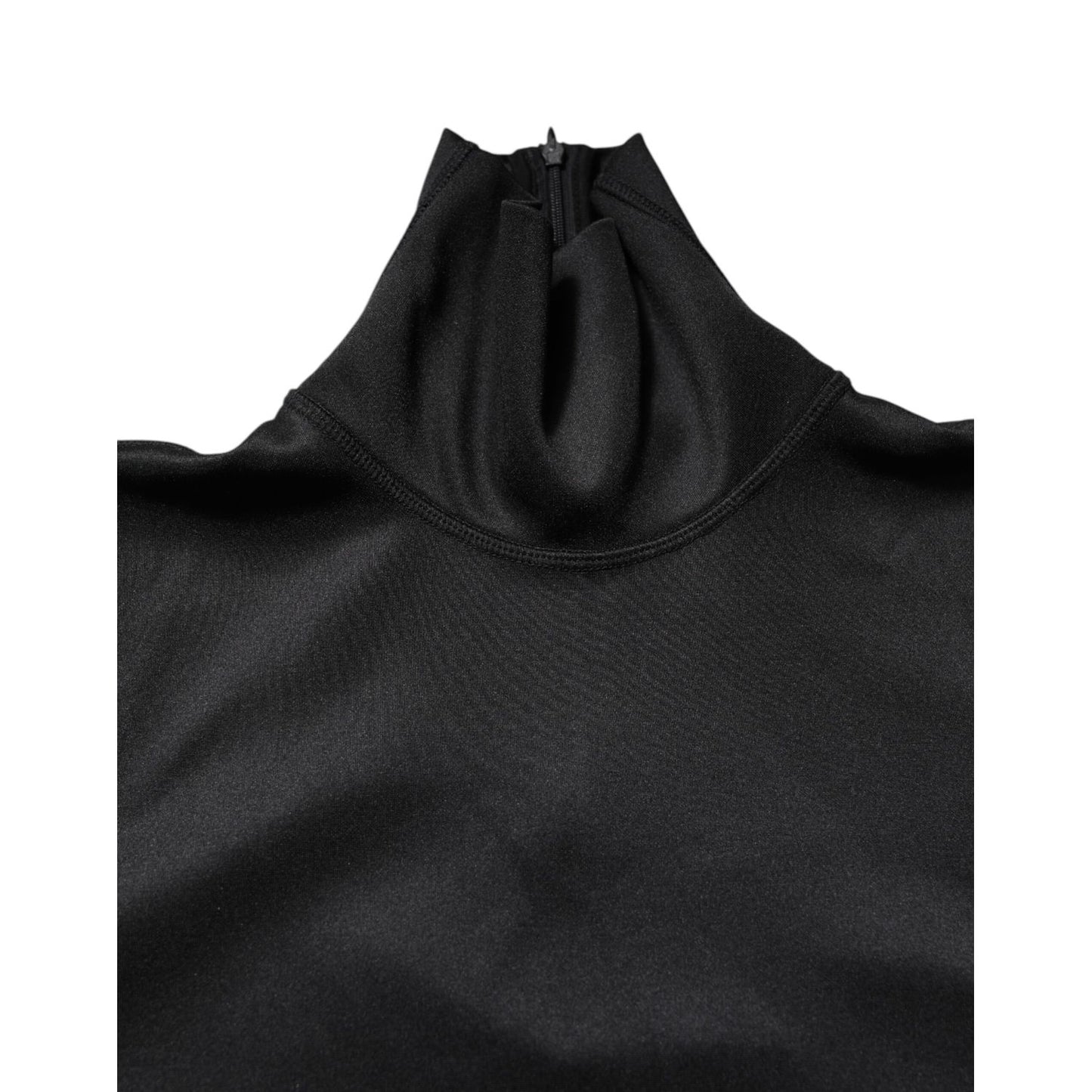 Dolce & Gabbana Black Polyester Turtleneck Pullover Sweater Dolce & Gabbana