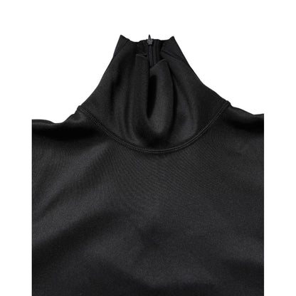 Dolce & Gabbana Black Polyester Turtleneck Pullover Sweater Dolce & Gabbana