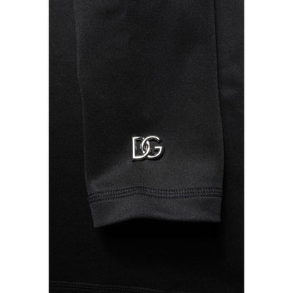 Dolce & Gabbana Black Polyester Turtleneck Pullover Sweater Dolce & Gabbana