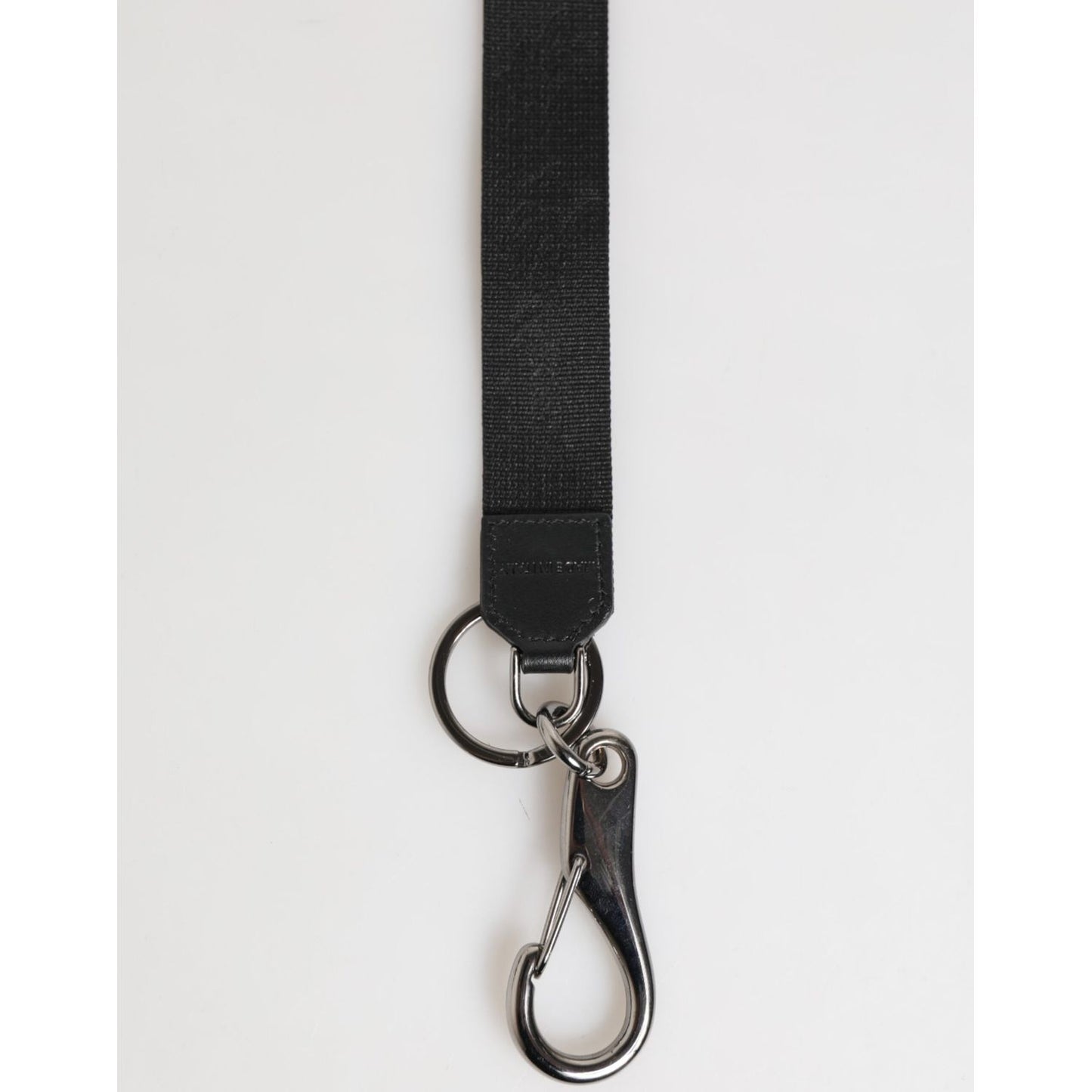 Dolce & Gabbana Black Red Polyester DG Logo Silver Men Keychain Keyring Dolce & Gabbana