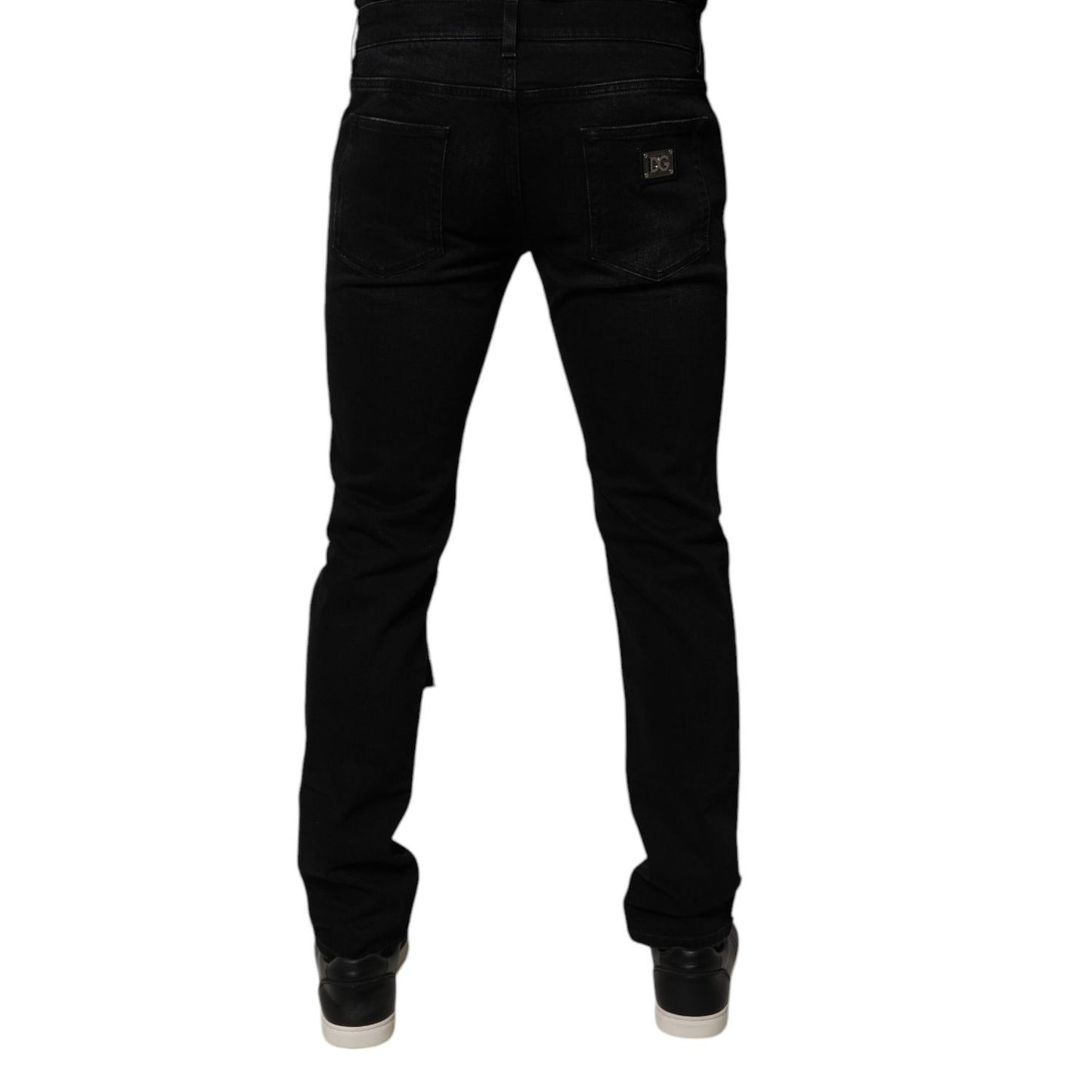 Dolce & Gabbana Black Ripped Cotton Skinny Men Denim Jeans Dolce & Gabbana