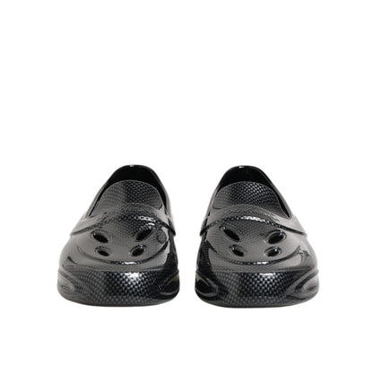 Dolce & Gabbana Black Rubber Slides Low Top Sneakers Shoes Dolce & Gabbana