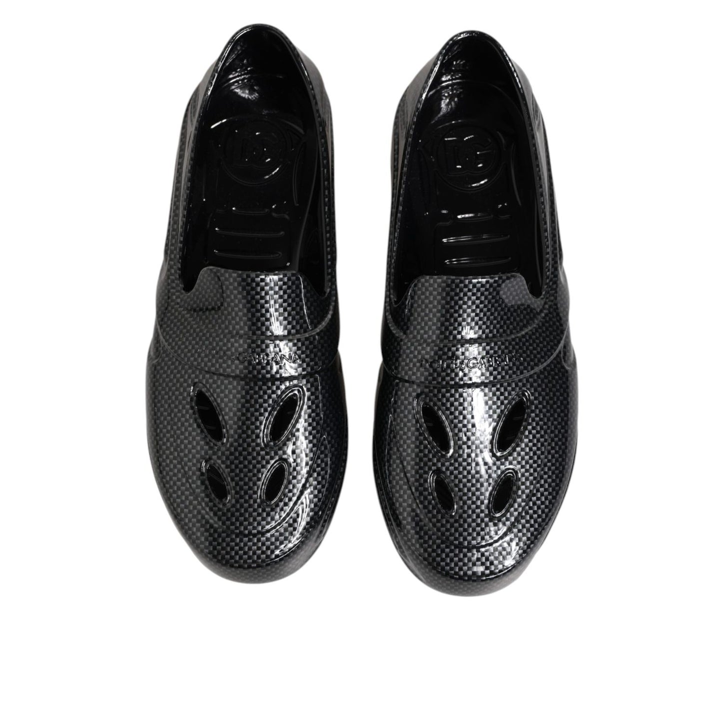 Dolce & Gabbana Black Rubber Slides Low Top Sneakers Shoes Dolce & Gabbana