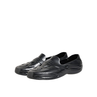 Dolce & Gabbana Black Rubber Slides Low Top Sneakers Shoes Dolce & Gabbana