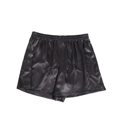 Dolce & Gabbana Black Satin Silk Elastic Men Boxer Short Swimwear Dolce & Gabbana