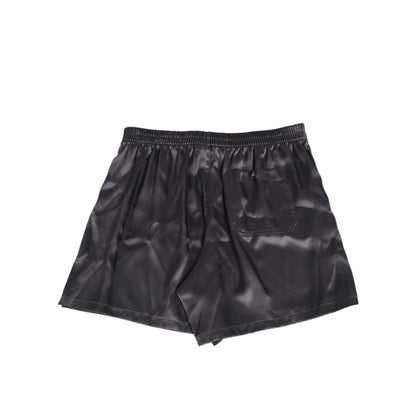 Dolce & Gabbana Black Satin Silk Elastic Men Boxer Short Swimwear Dolce & Gabbana