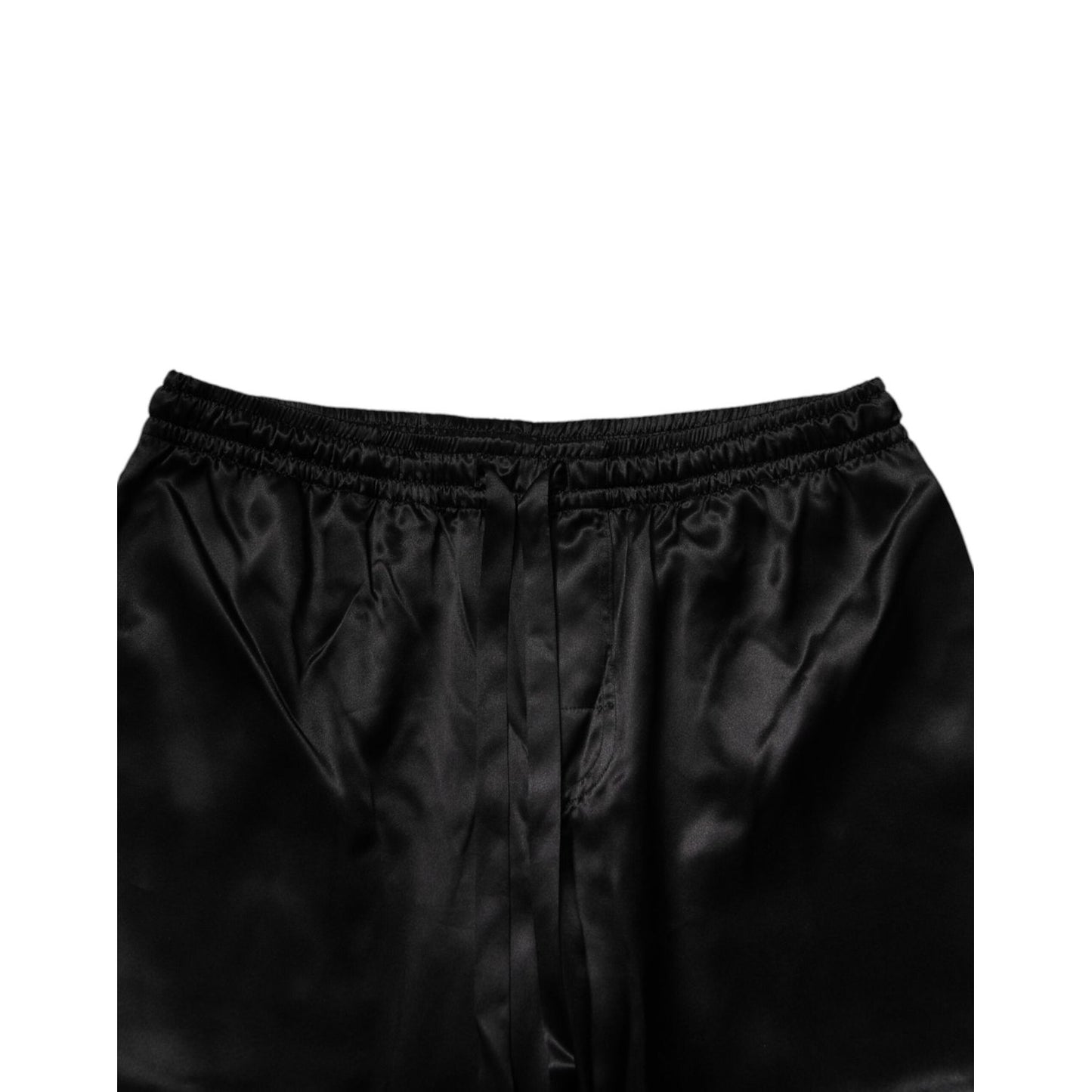 Dolce & Gabbana Black Silk Shirt Pants Pajama Set Sleepwear Dolce & Gabbana