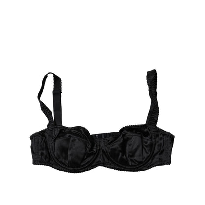 Dolce & Gabbana Black Silk Stretch Balconette Brassiere Underwear Dolce & Gabbana