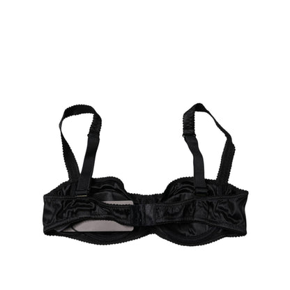 Dolce & Gabbana Black Silk Stretch Balconette Brassiere Underwear Dolce & Gabbana