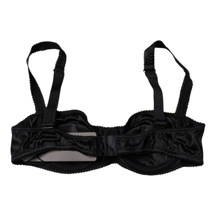 Dolce & Gabbana Black Silk Stretch Balconette Brassiere Underwear Dolce & Gabbana
