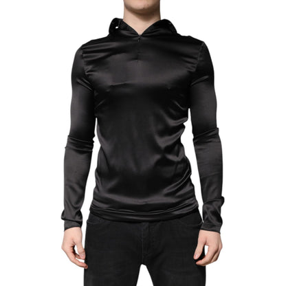 Dolce & Gabbana Black Silk Turtleneck Men Pullover Sweater Dolce & Gabbana