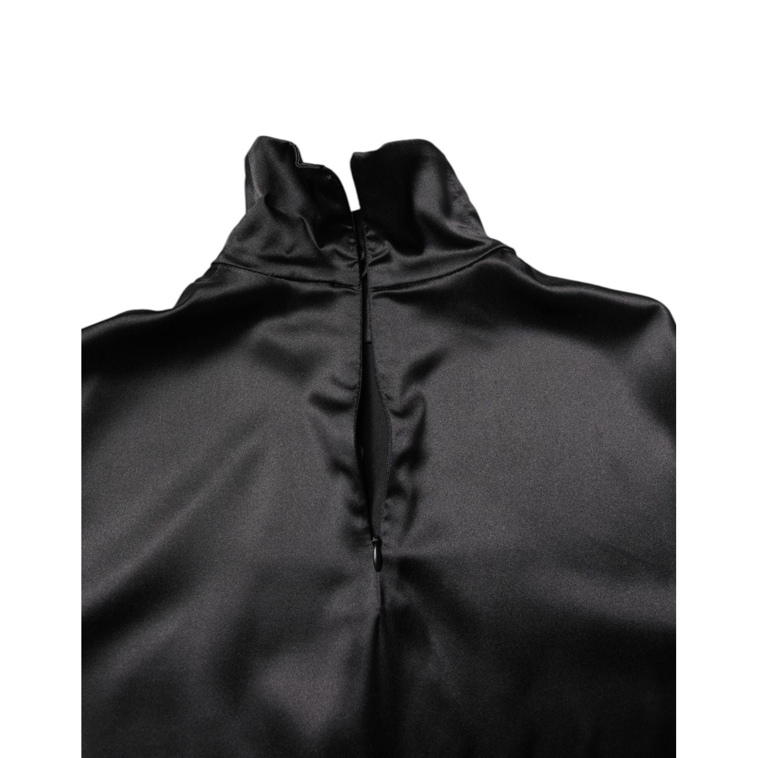 Dolce & Gabbana Black Silk Turtleneck Men Pullover Sweater