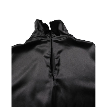 Dolce & Gabbana Black Silk Turtleneck Men Pullover Sweater Dolce & Gabbana