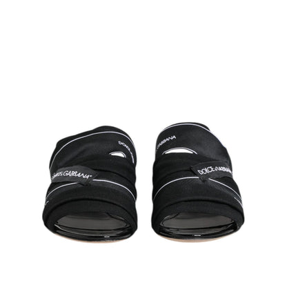Dolce & Gabbana Black Slides Slip On Sandals Shoes
