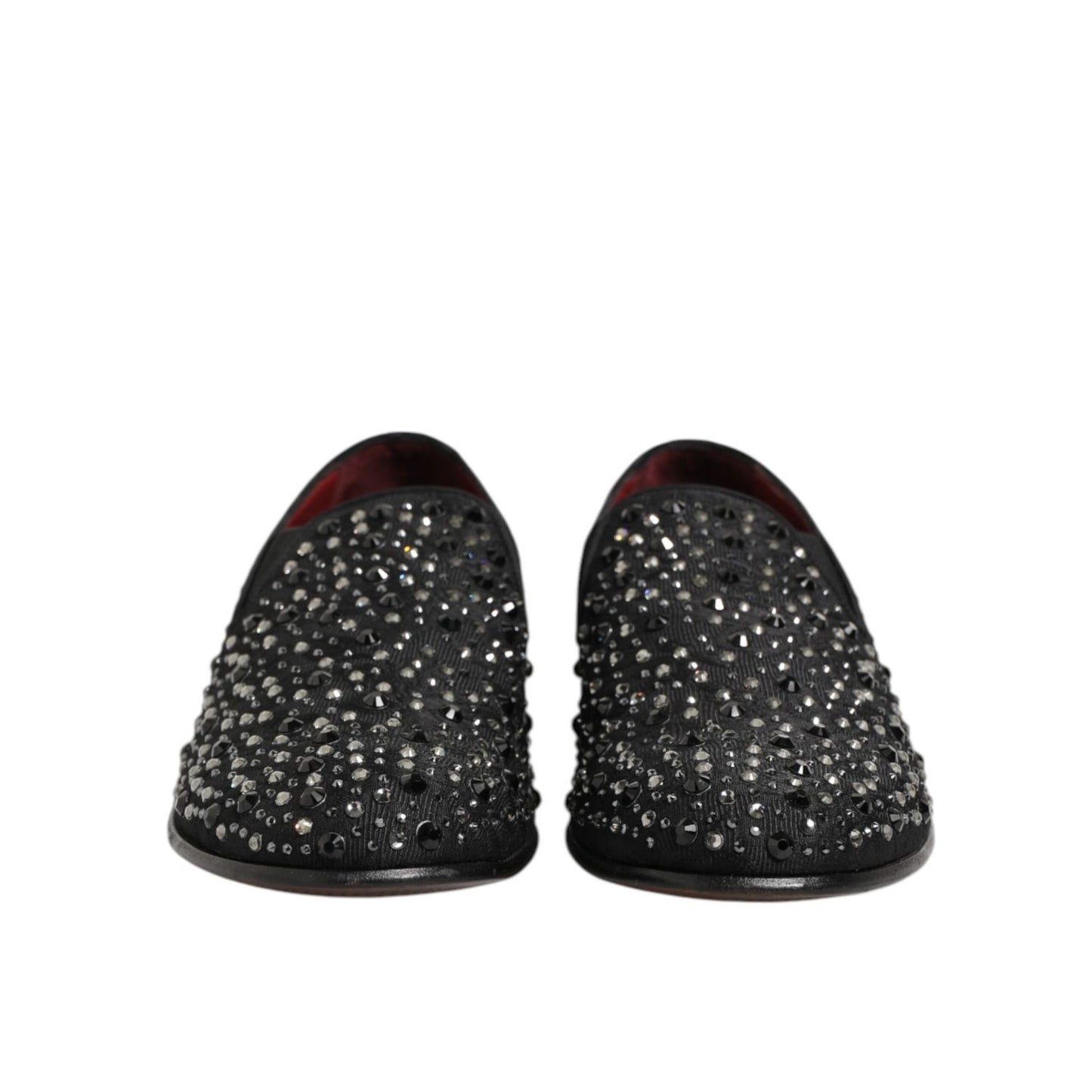 Dolce & Gabbana Black Suede Crystal Embellished Loafer Shoes Dolce & Gabbana