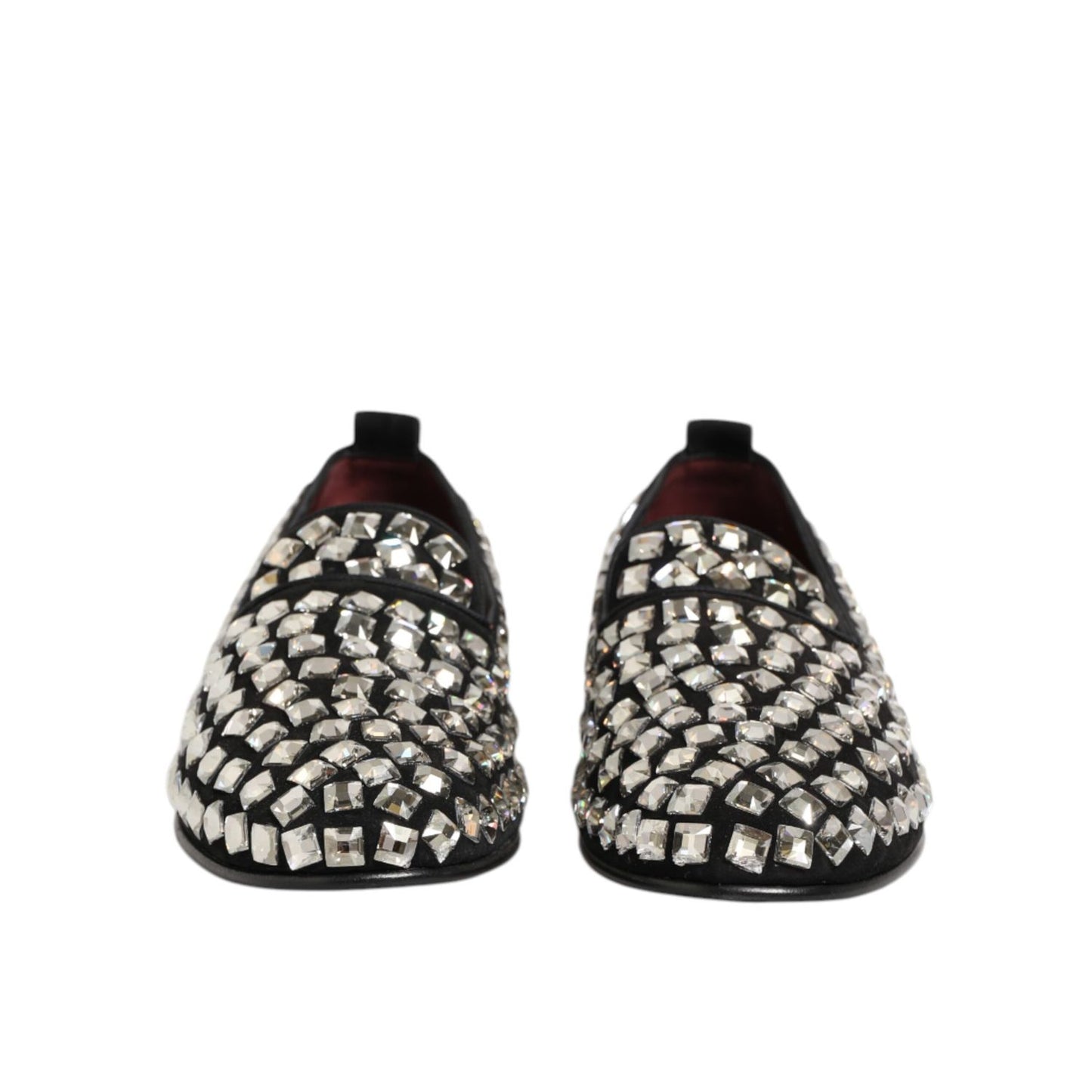 Dolce & Gabbana Black Suede Crystals Loafers Men Dress Shoes Dolce & Gabbana