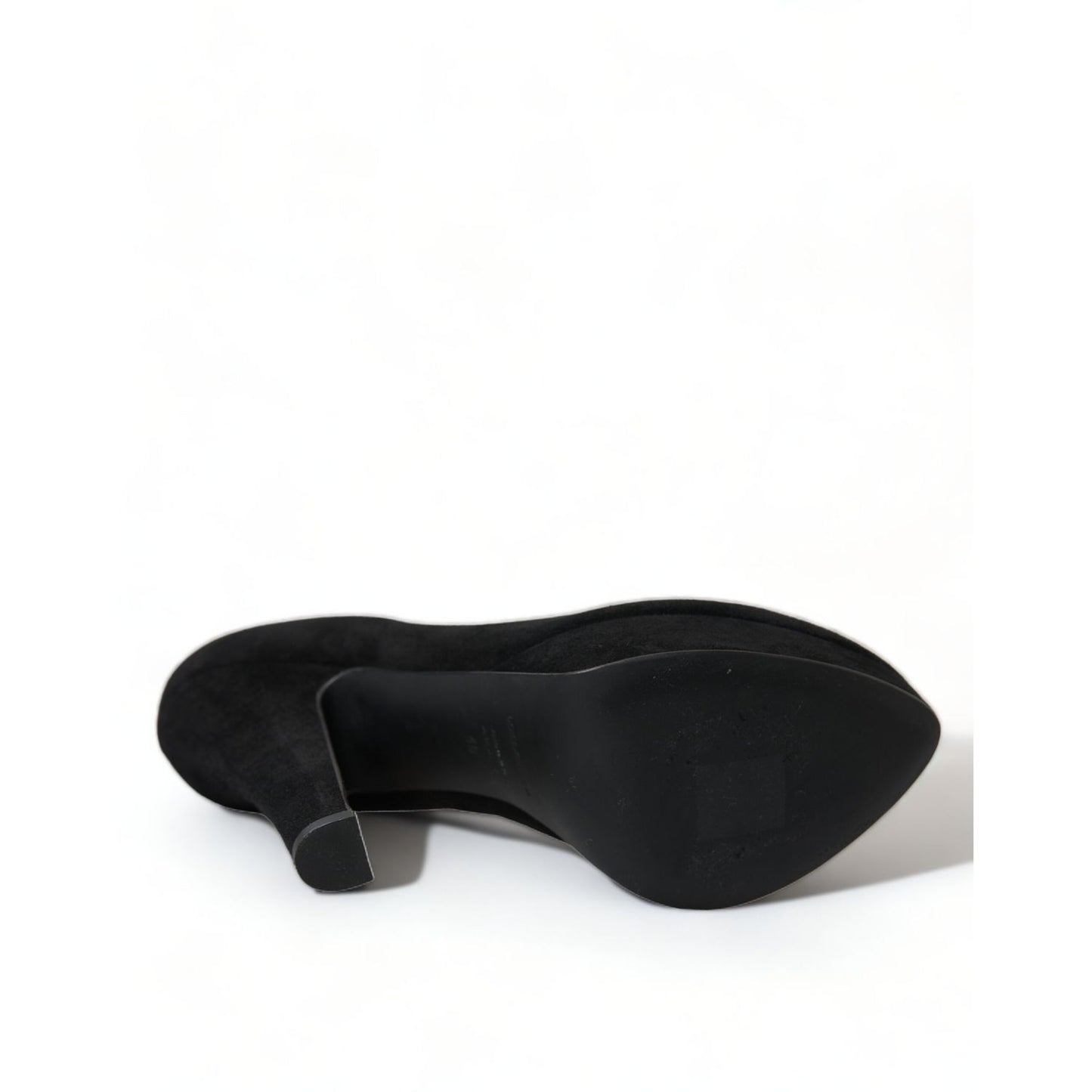 Dolce & Gabbana Black Suede Leather Platform Heel Pumps Shoes Dolce & Gabbana