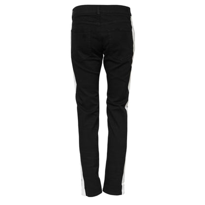Dolce & Gabbana Black Tattered White Lining Skinny Denim Jeans Dolce & Gabbana