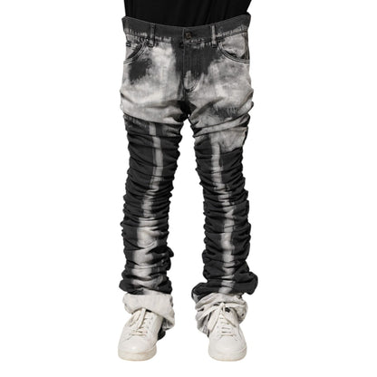 Dolce & Gabbana Black Tie Dye Straight Denim Jeans Dolce & Gabbana