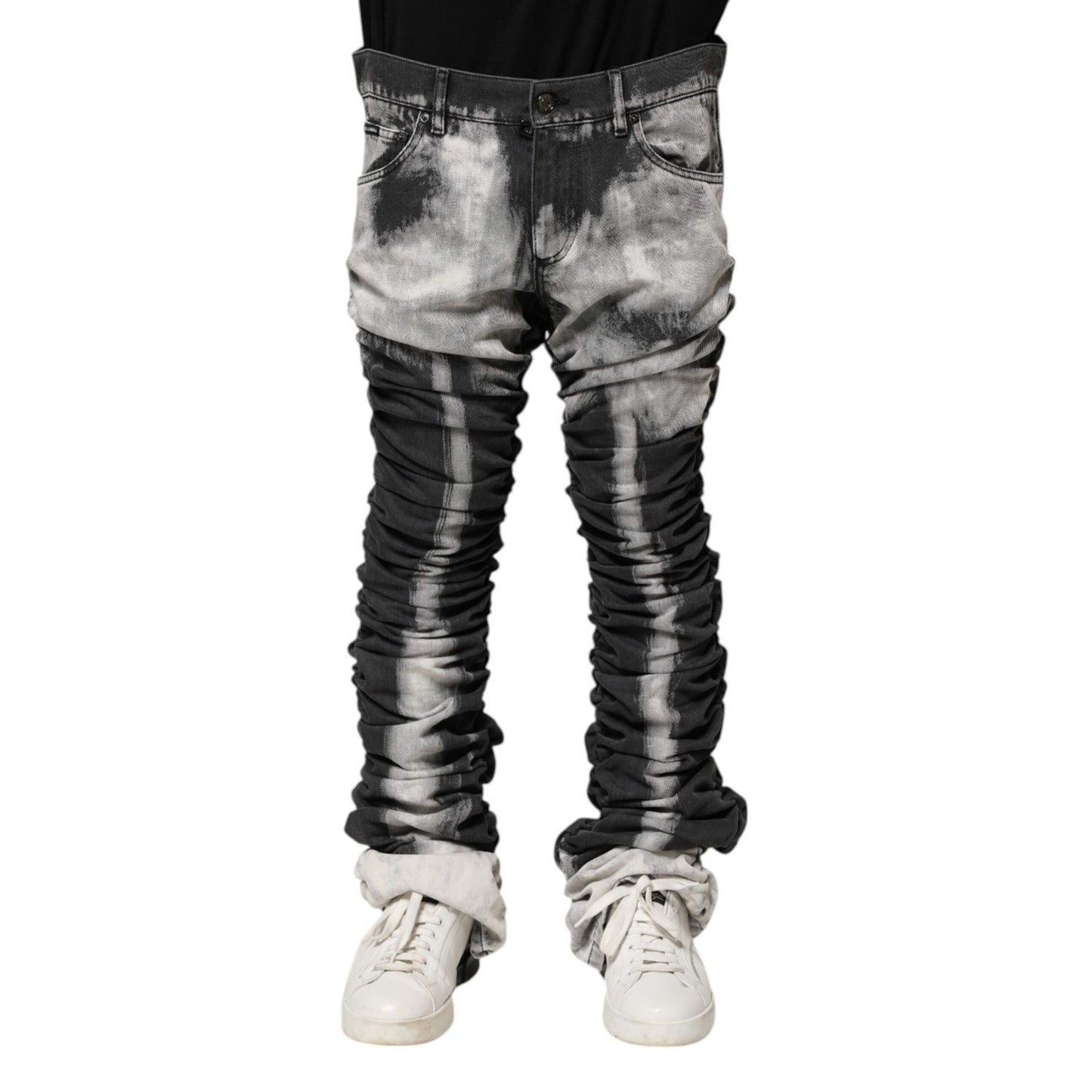 Dolce & Gabbana Black Tie Dye Straight Denim Jeans Dolce & Gabbana