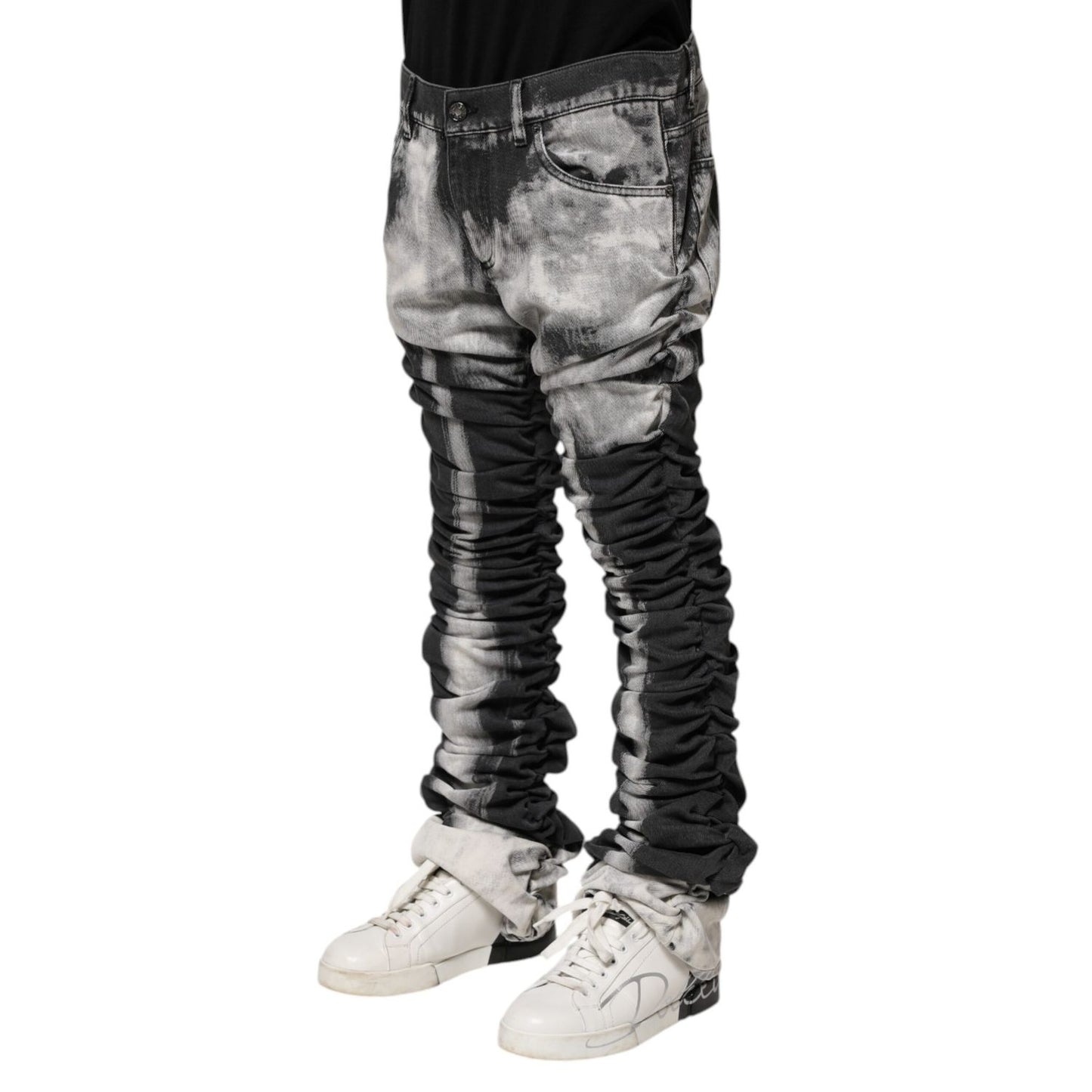 Dolce & Gabbana Black Tie Dye Straight Denim Jeans Dolce & Gabbana