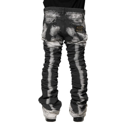 Dolce & Gabbana Black Tie Dye Straight Denim Jeans Dolce & Gabbana