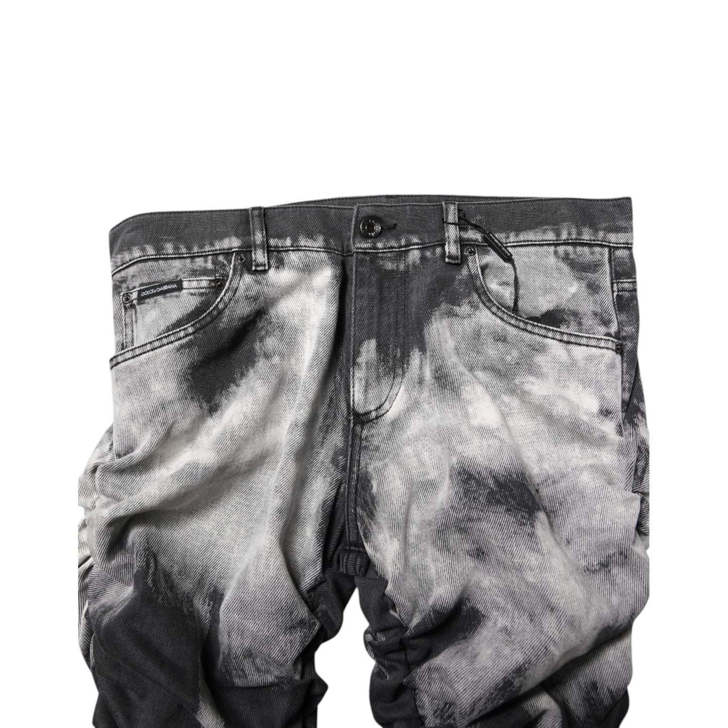 Dolce & Gabbana Black Tie Dye Straight Denim Jeans Dolce & Gabbana