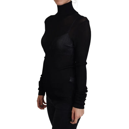 Dolce & Gabbana Black Turtleneck Slim Fit Pullover Sweater Dolce & Gabbana
