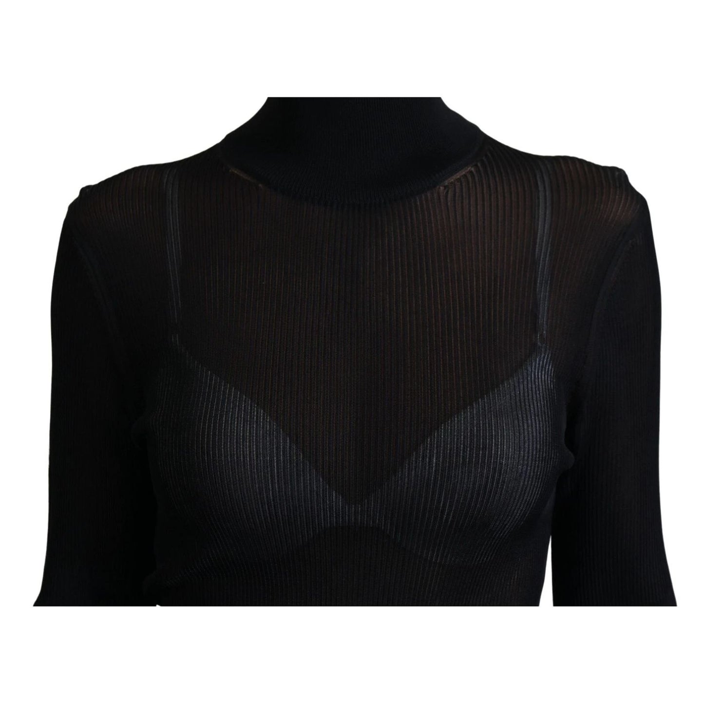 Dolce & Gabbana Black Turtleneck Slim Fit Pullover Sweater Dolce & Gabbana