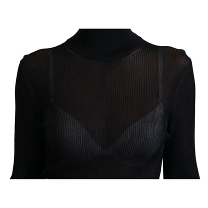 Dolce & Gabbana Black Turtleneck Slim Fit Pullover Sweater Dolce & Gabbana