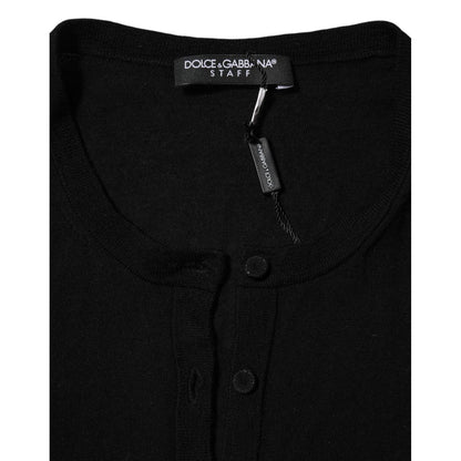 Dolce & Gabbana Black Virgin Wool Buttoned Cardigan Sweater Dolce & Gabbana