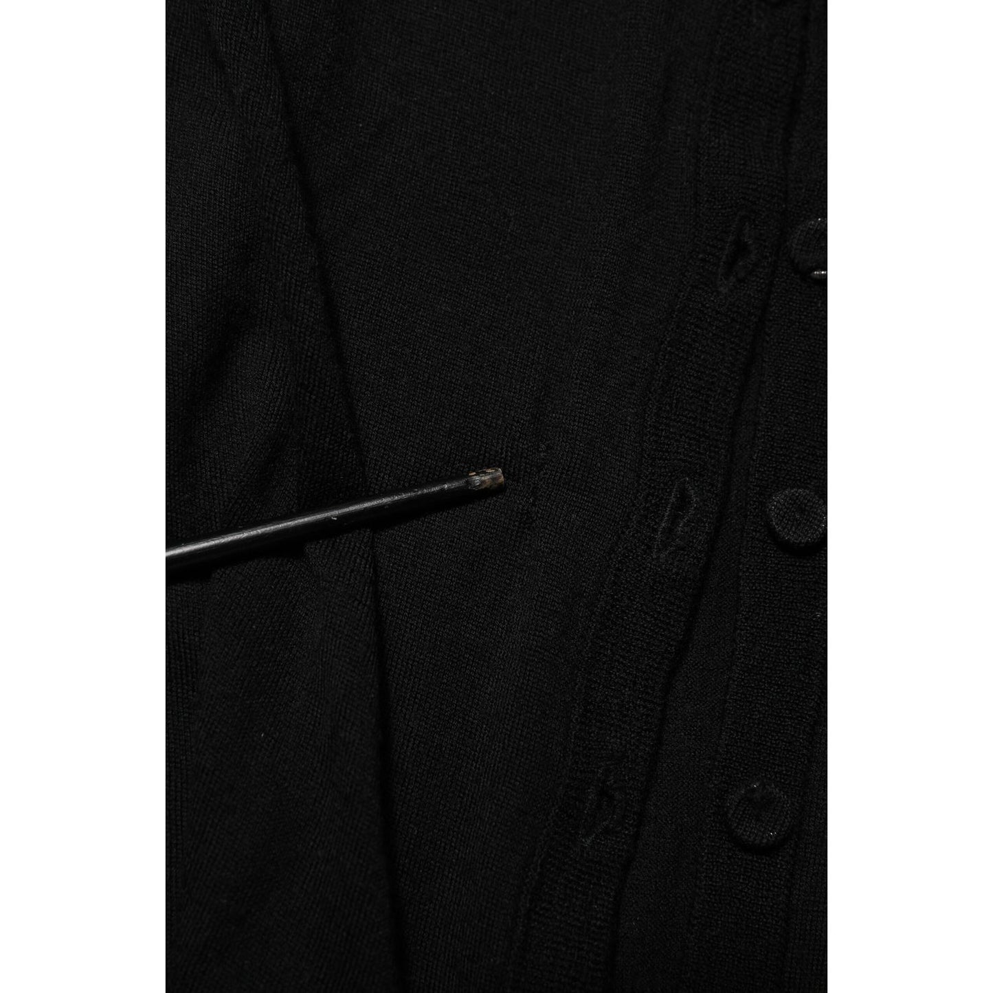 Dolce & Gabbana Black Virgin Wool Buttoned Cardigan Sweater Dolce & Gabbana