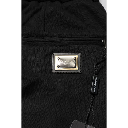 Dolce & Gabbana Black Viscose Drawstring Men Jogger Pants Dolce & Gabbana