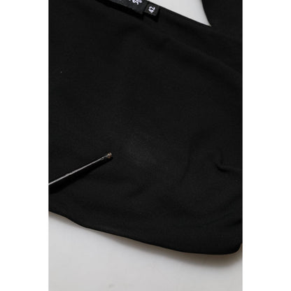 Dolce & Gabbana Black Viscose Halter Off Shoulder Cropped Top Dolce & Gabbana