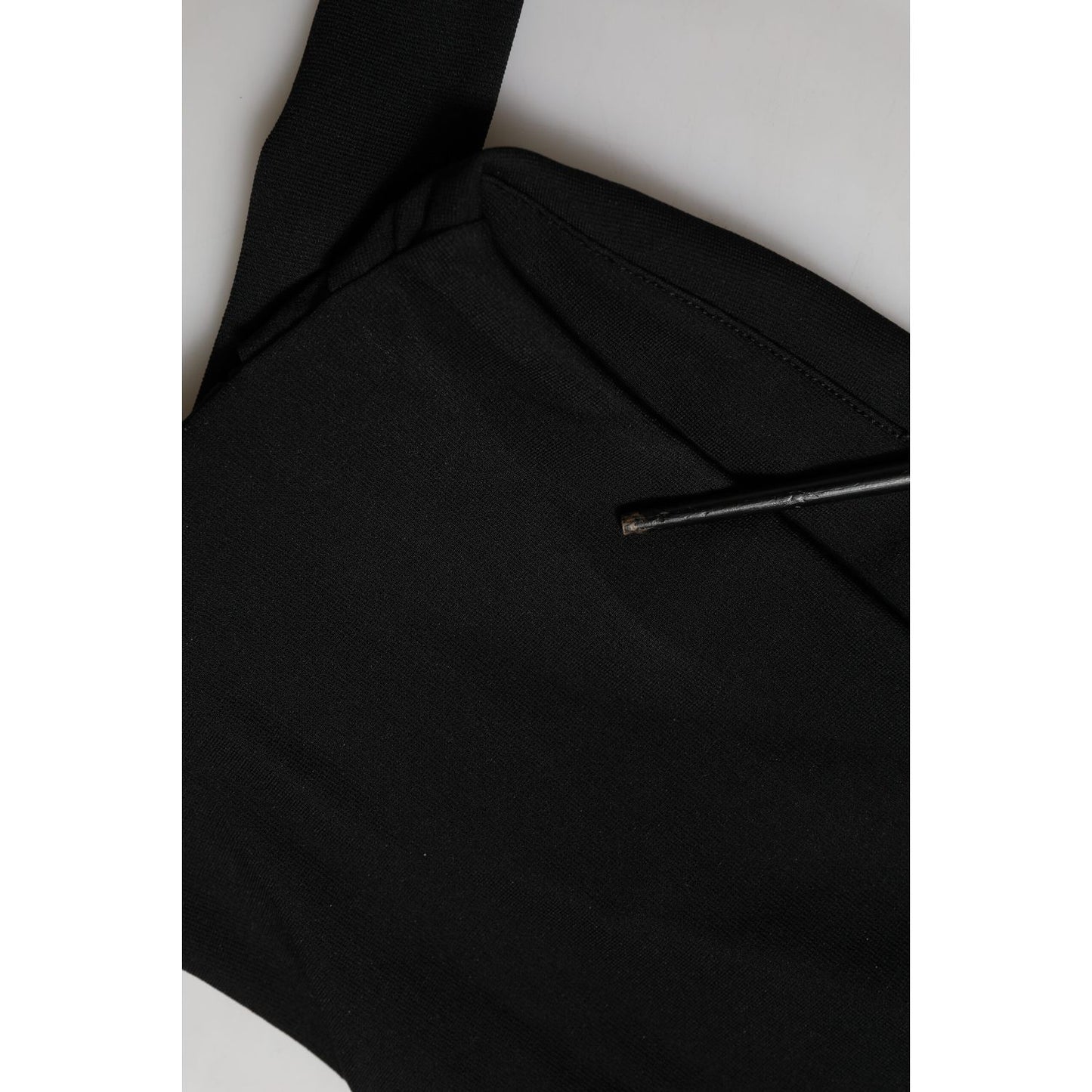 Dolce & Gabbana Black Viscose Halter Off Shoulder Cropped Top Dolce & Gabbana