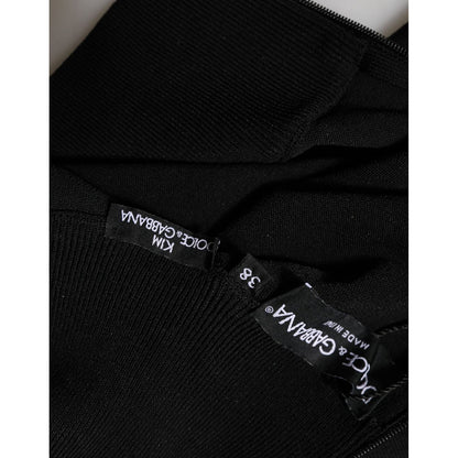 Dolce & Gabbana Black Viscose Turtle Neck Crop Pullover Top Dolce & Gabbana