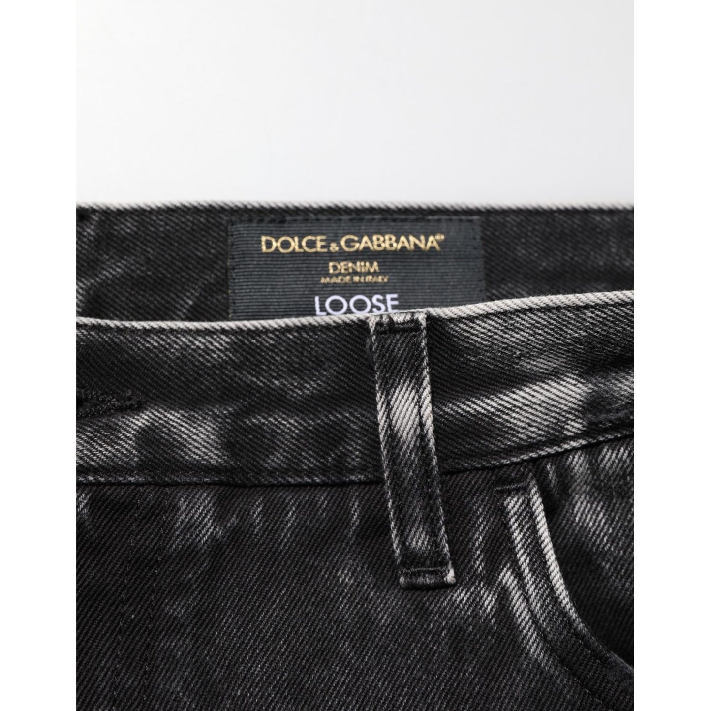Dolce & Gabbana Black Washed Ripped Loose Cotton Denim Jeans Dolce & Gabbana