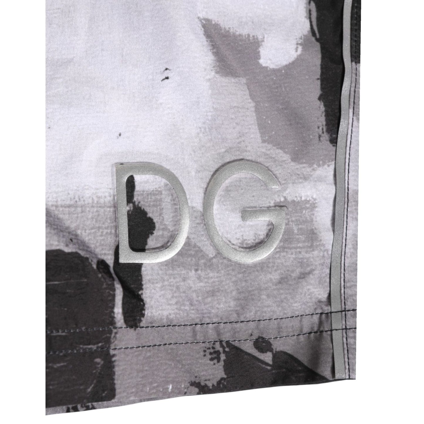 Dolce & Gabbana Black White Camouflage DG Logo Men Swimwear Dolce & Gabbana