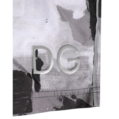 Dolce & Gabbana Black White Camouflage DG Logo Men Swimwear Dolce & Gabbana
