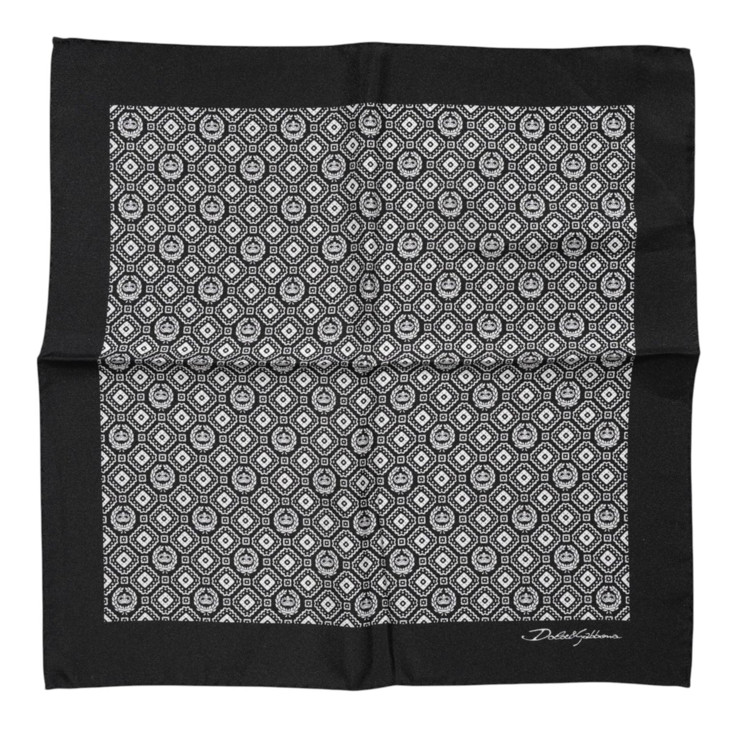 Dolce & Gabbana Black White Patterned Square Foulard Scarf Dolce & Gabbana